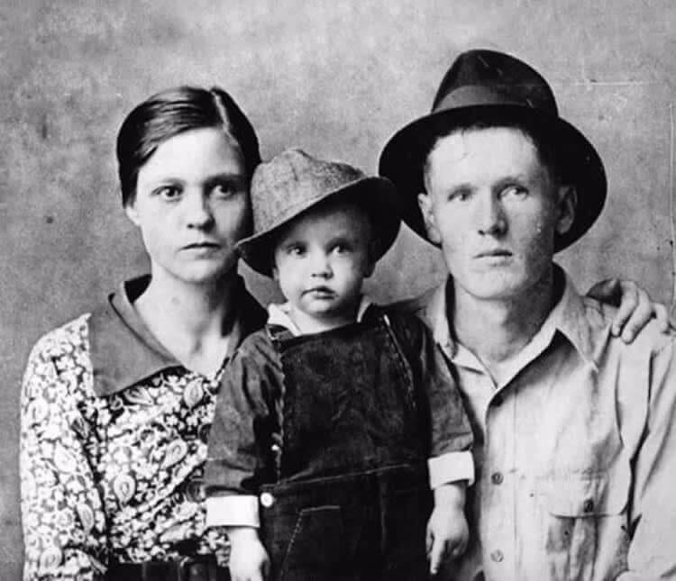 Young Elvis Presley with his Human Parents, 1938