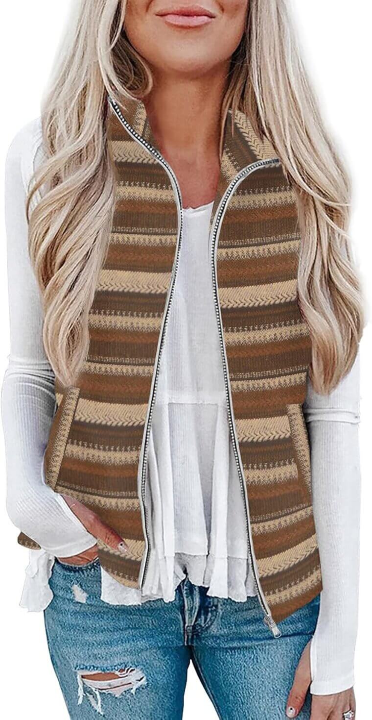 Plaid Vest Jacket - Stylish Sleeveless Outerwear with Pockets - Don’t Miss the 33% Discount!