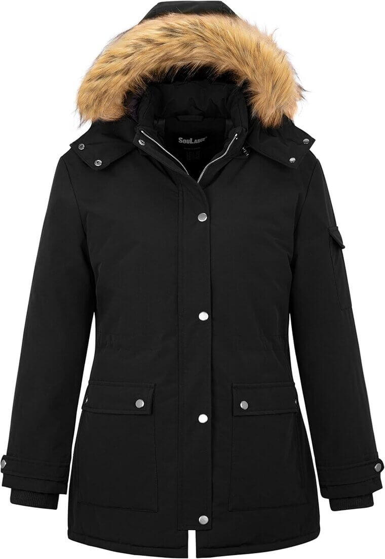 Soularge Women's Winter Coat - Stylish, Waterproof & Cozy Puffer Jacket - Now 28% Off!
