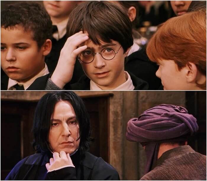 In Harry Potter And The Sorcerer's Stone, Harry's Scar Burns Because Voldemort Is Secretly Facing Him