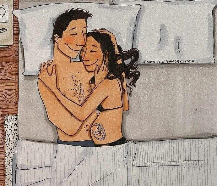 Nächtliche Kuscheleinheiten voller Schwangerschaftsglück