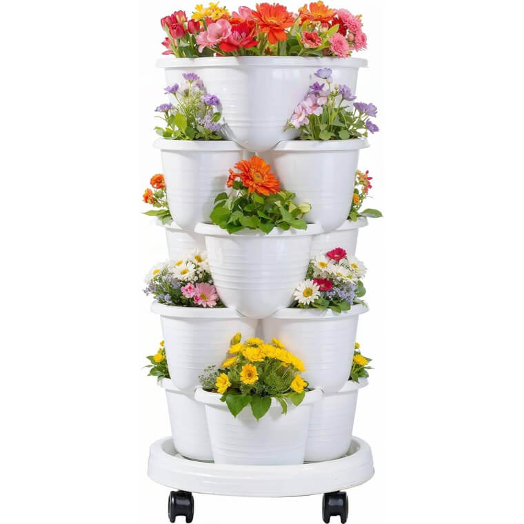 VECELO Vertical Planter - 5 Tier Stackable Garden 