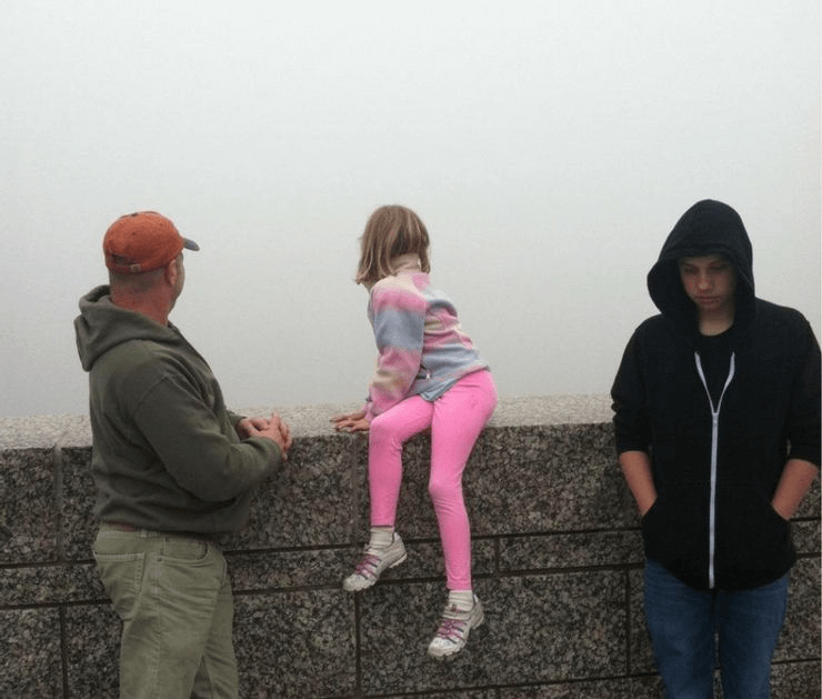 Classic Angry Teenager On Vacation With His Family Pic