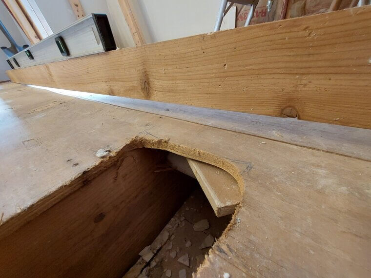 Sloped Floors From Uneven Subfloor Repairs