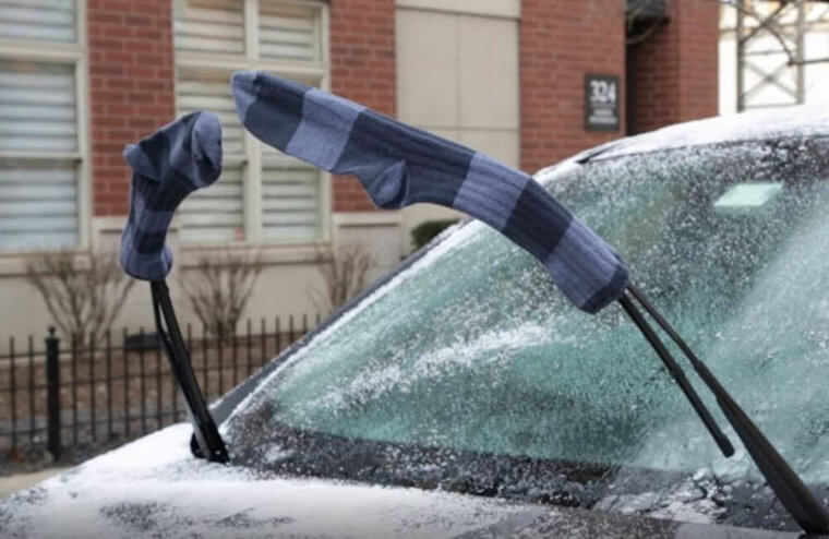 Use a Spare Pair of Socks on Your Wipers