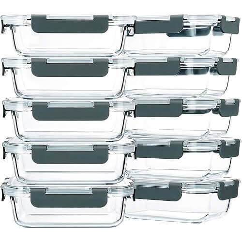 Sleek Glass Meal Prep Set that Makes Healthy Eating Easy and Convenient. Now 11% Off!