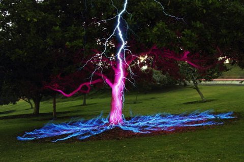 A Lightning Strike That Is A Little Bit Exaggerated