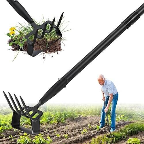 Versatile 2-in-1 Garden Hoe that Removes Weeds Fast. 