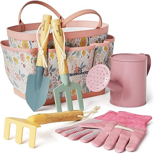 Colorful Kids Gardening Tool Kit that Inspires Young Gardeners. 