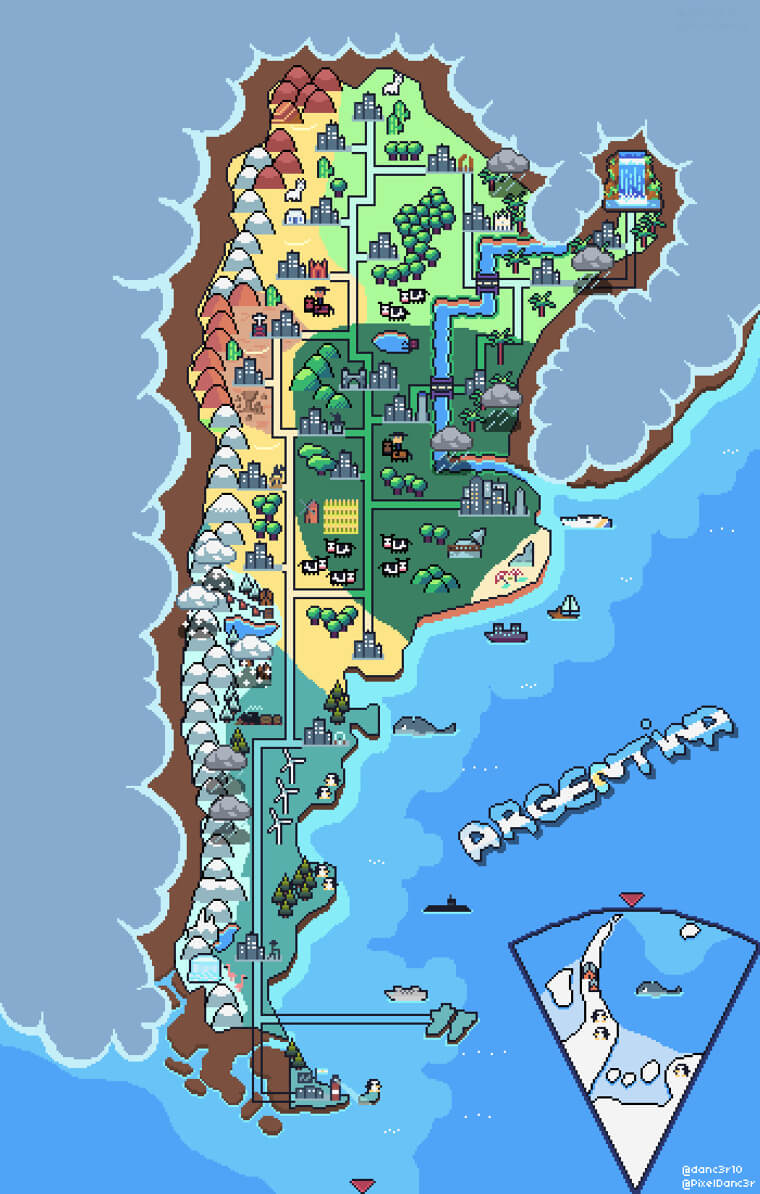 A Pixel Map Of Argentina