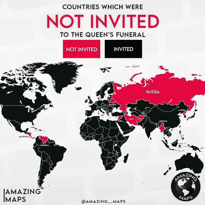 Countries That Weren't Invited To Queen Elizabeth's Funeral