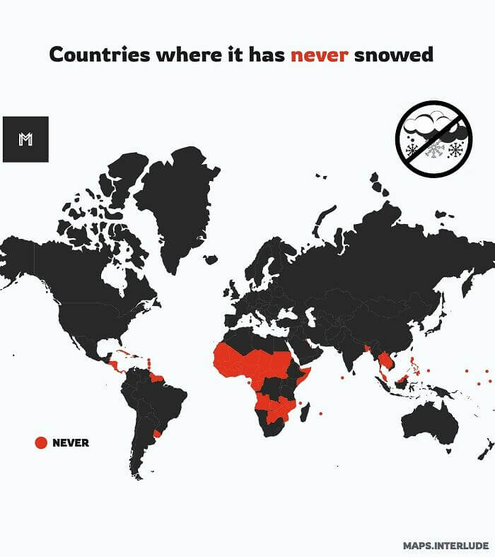 Countries That Have Never Received Snow