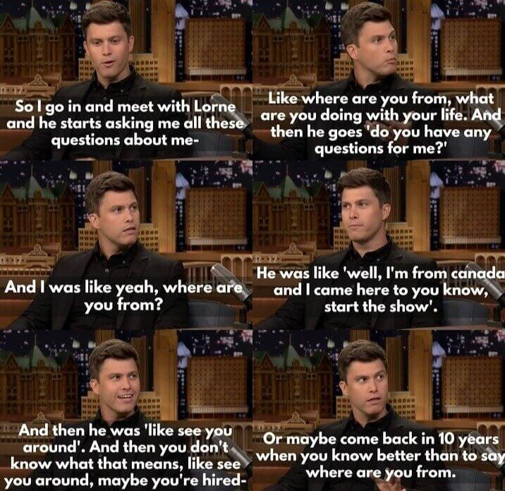 Colin Jost's Awkward First Encounter With Lorne Michaels