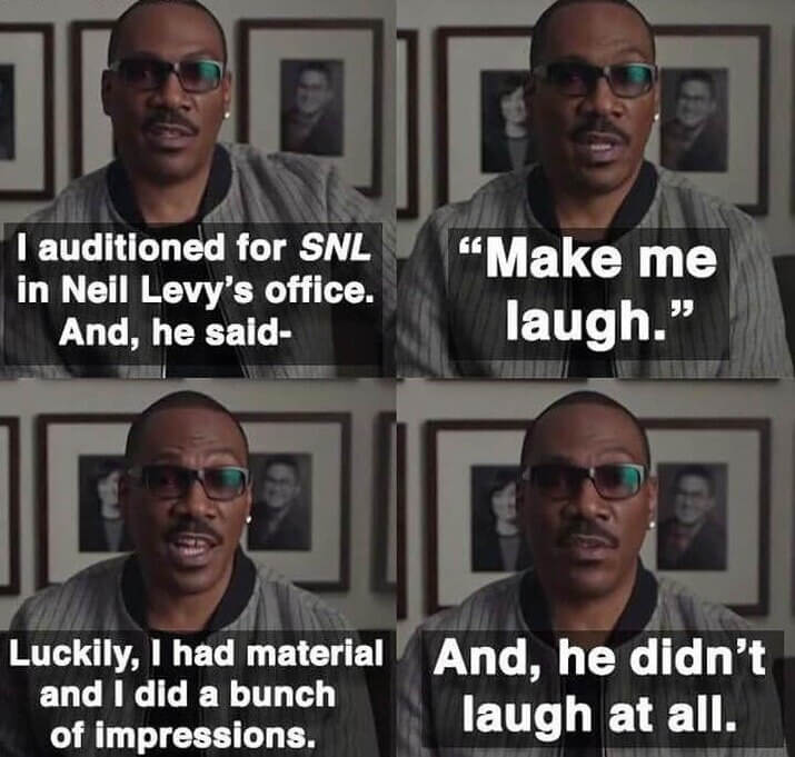 Eddie Murphy's Audition and the Auditioner's Poker Face