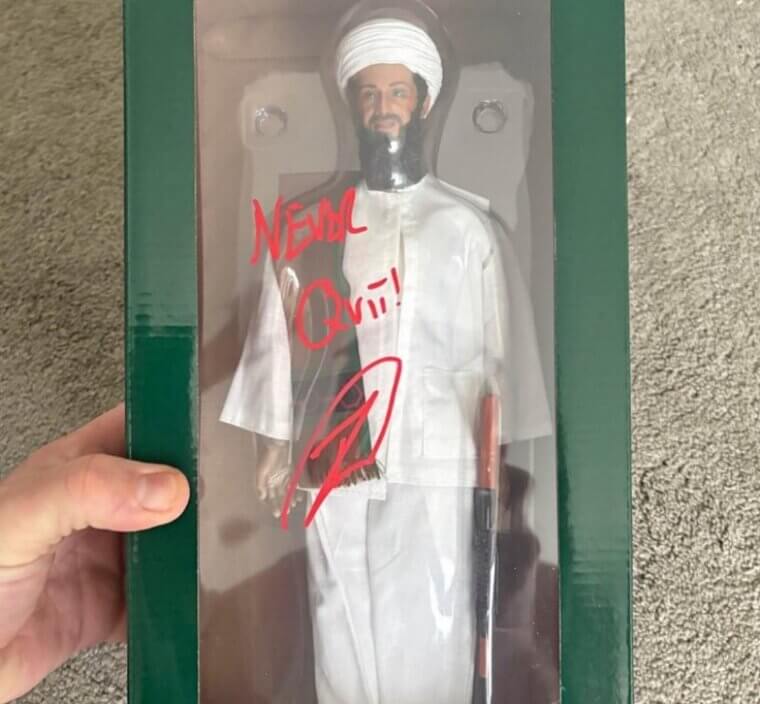An Osama Bin Laden Figurine Signed by Robert O'Neill