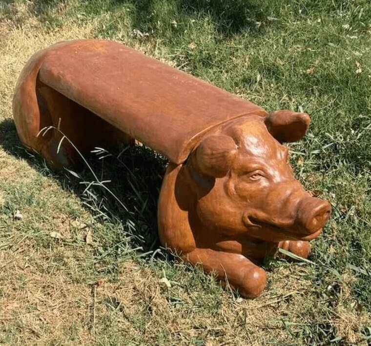 No Pigs Were Hurt in the Making of This Bench