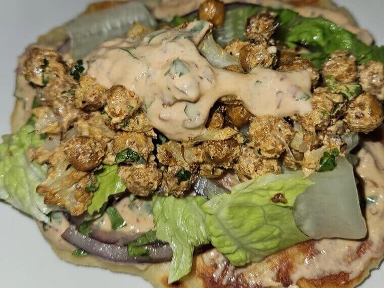 Greek Yogurt and Chickpea Wrap