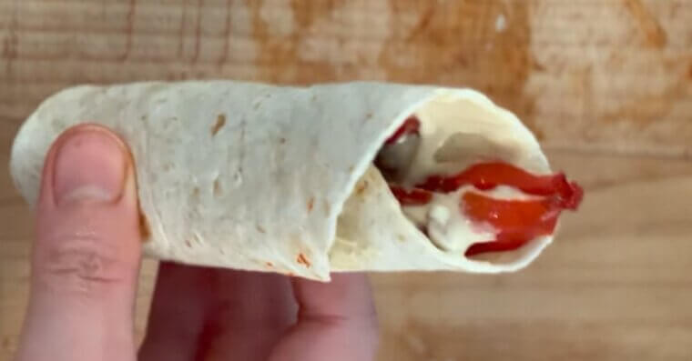 Roasted Red Pepper and Hummus Wrap