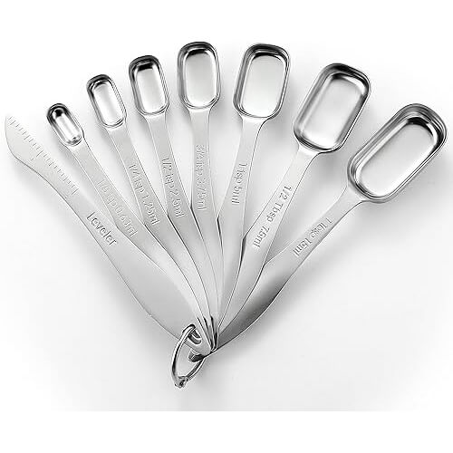 Premium Stainless Steel Measuring Spoons Set that Makes Baking Precise and Easy. 