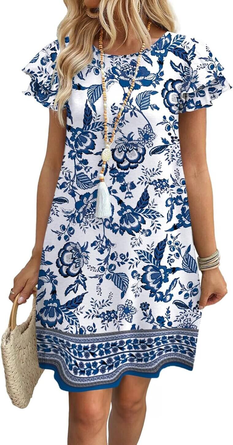 OFEEFAN Ruffle Sleeve Sundress - Perfect Summer Style with Pockets! - 60% Off!