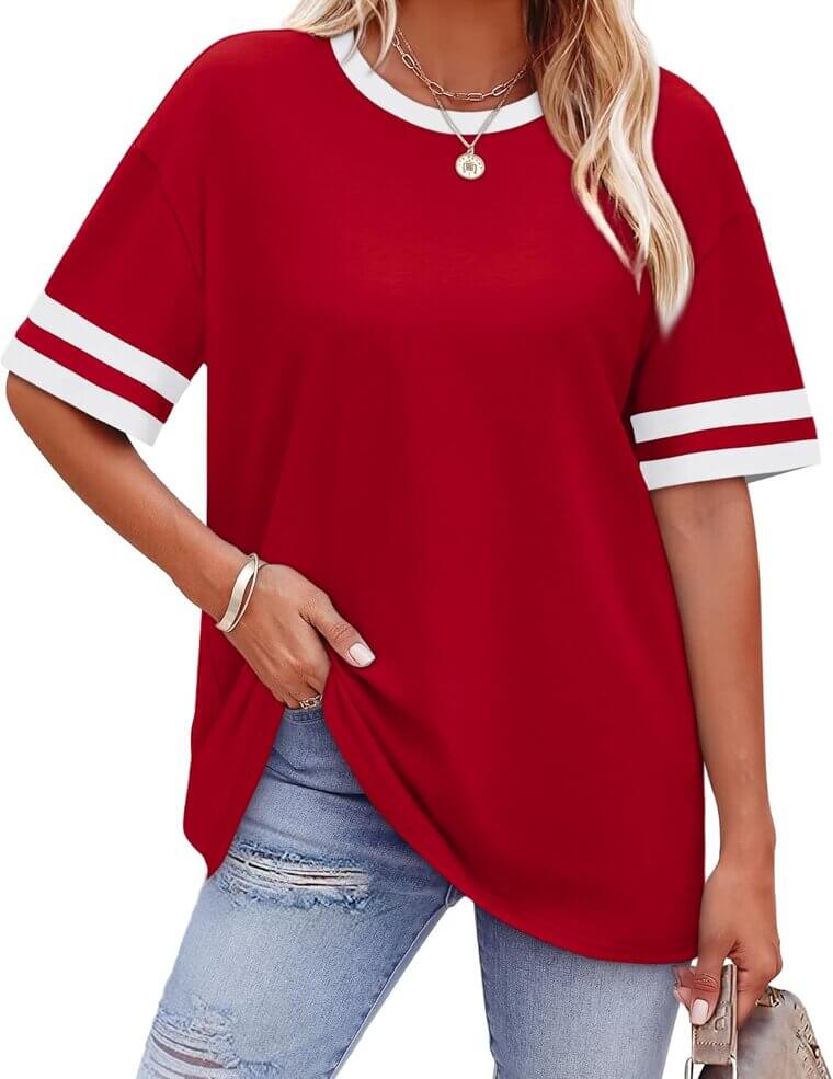 WIHOLL Summer Tops - Stylish Color Block Tees for Women - 47% Off!