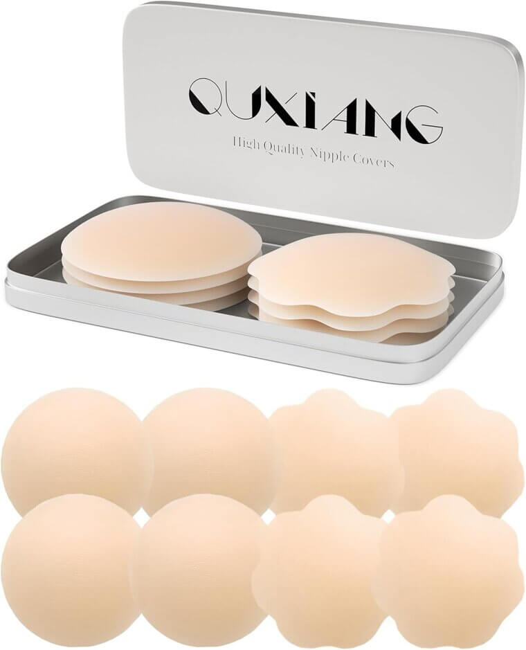 QUXIANG Silicone Nipple Covers - Seamless, Reusable, Hypoallergenic Comfort 