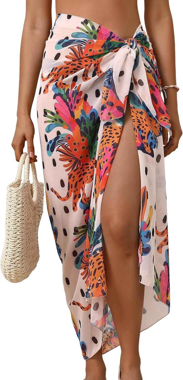 Eicolorte Beach Sarong - Chic Chiffon Cover-Up for Summer Fun 