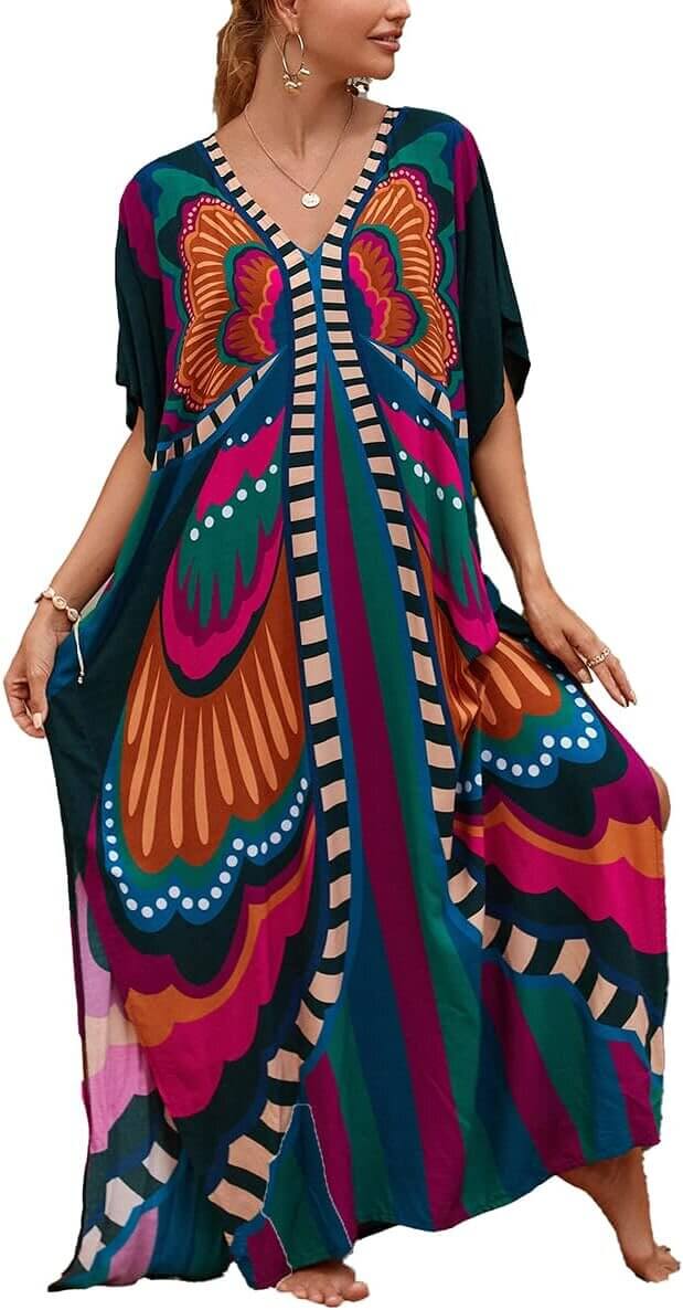 Kaftan Dress - Lightweight Boho Beachwear for Plus Size - Don’t Miss the 24% Discount!