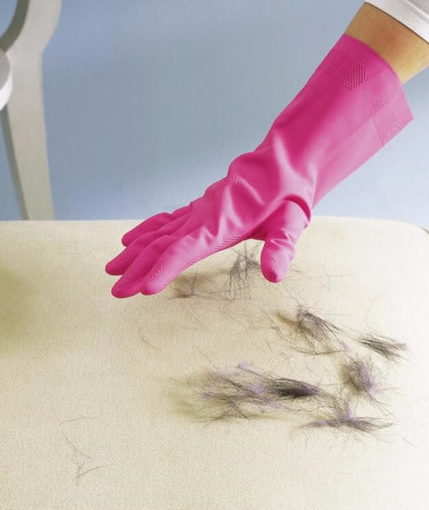 Use A Rubber Glove To Remove Pet Hair More Easily