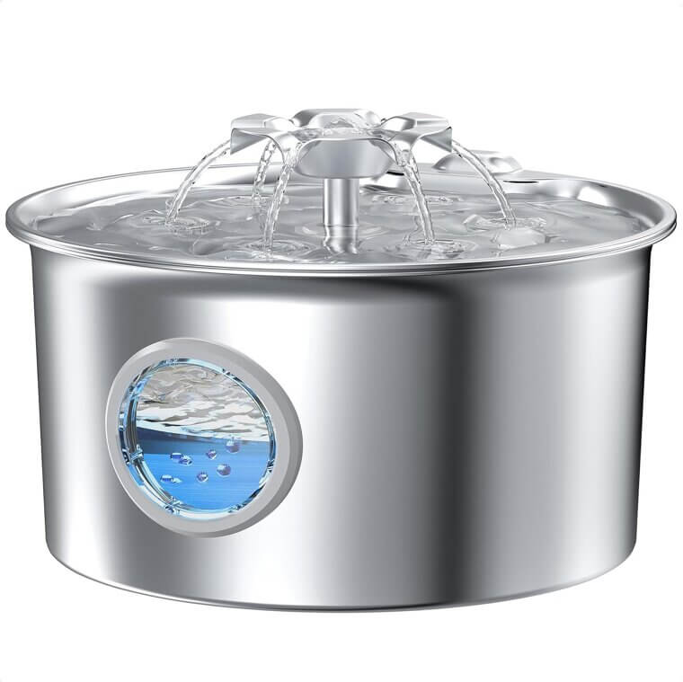 Stainless Steel Pet Fountain - Quiet, Stylish Hydration Solution for Pets - Now 33% Off!