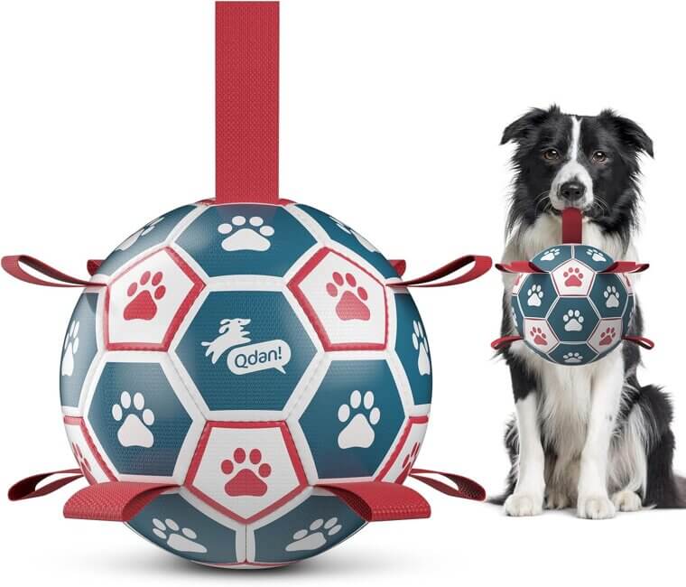 QDAN Dog Soccer Ball - Perfect for Playful Pups and Birthdays!