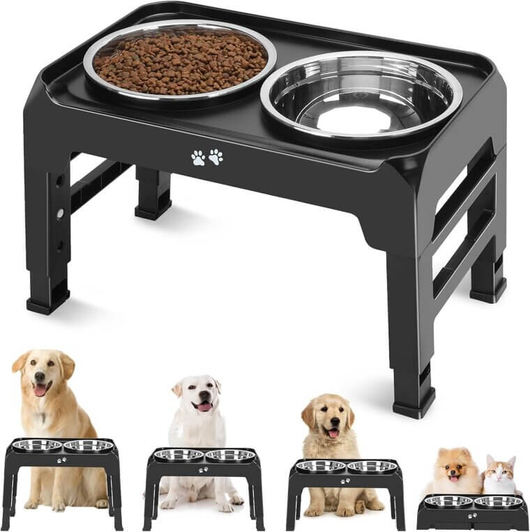 COMESOON Dog Bowls - Adjustable Heights for Medium to Large Dogs - 14% Off!