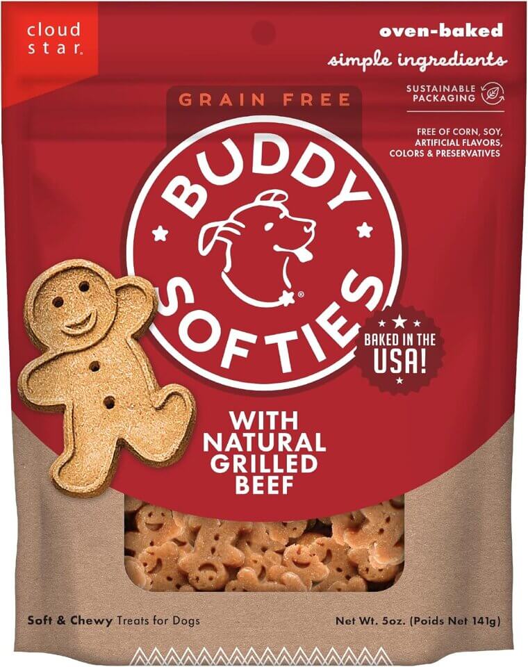 Buddy Biscuit Softies - Grain-Free Chewy Dog Treats with Grilled Beef - Now 22% Off!