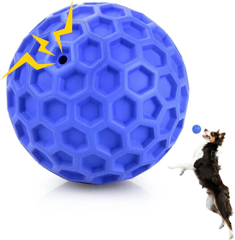 Indestructible Squeaky Dog Ball: Fun for Large Breeds & Aggressive Chewers - Enjoy 10% Off!
