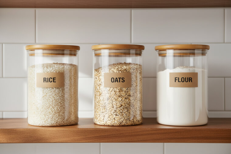 Store Pantry Staples in Clear Jars
