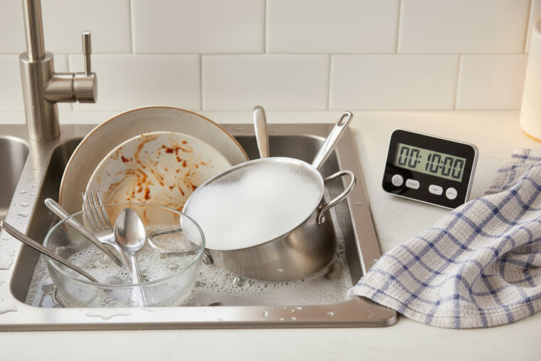 Let Dishes Soak Instead of Endless Scrubbing
