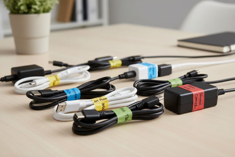 Label Cords and Chargers