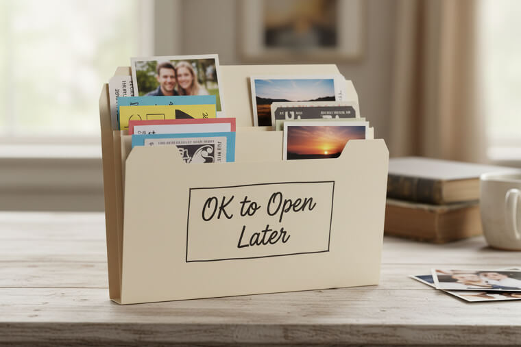 Create an "Open Later" Keepsake Folder
