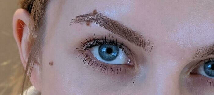 Eyebrow With Moles That Look Like A Piercing