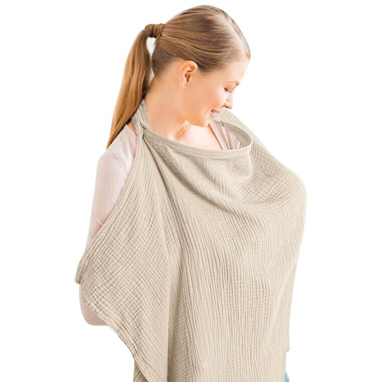 Konssy Muslin Nursing Cover - Stylish & Breathable for Warm Days - Don’t Miss the 24% Discount!