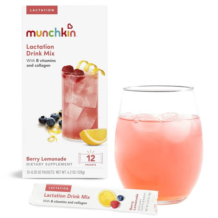Munchkin Milkmakers Drink Mix - Boost Your Milk Supply with Berry Lemonade! 
