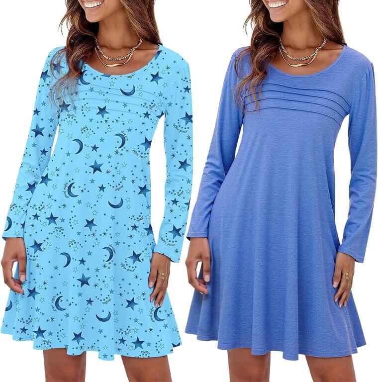 Marvmys Cotton Nightgowns - Cozy Sleepwear with Pockets - 5% Off!