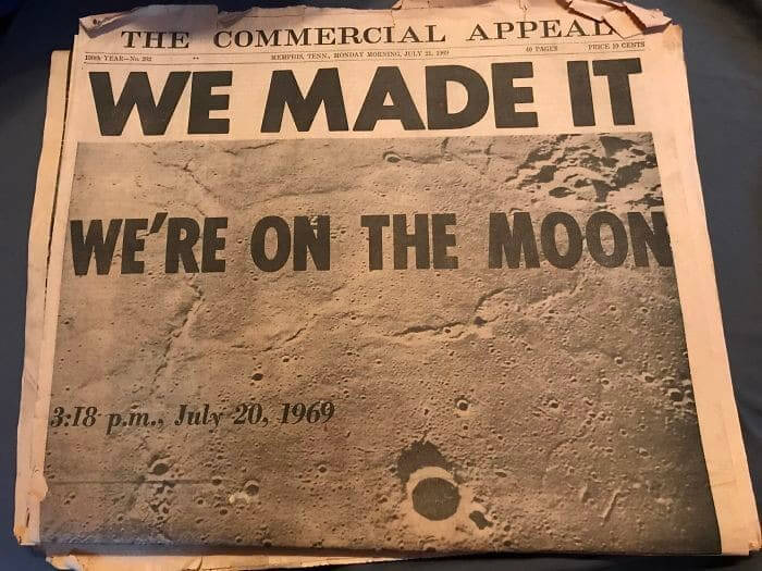 Newspaper From 1969 About The Moon Landing