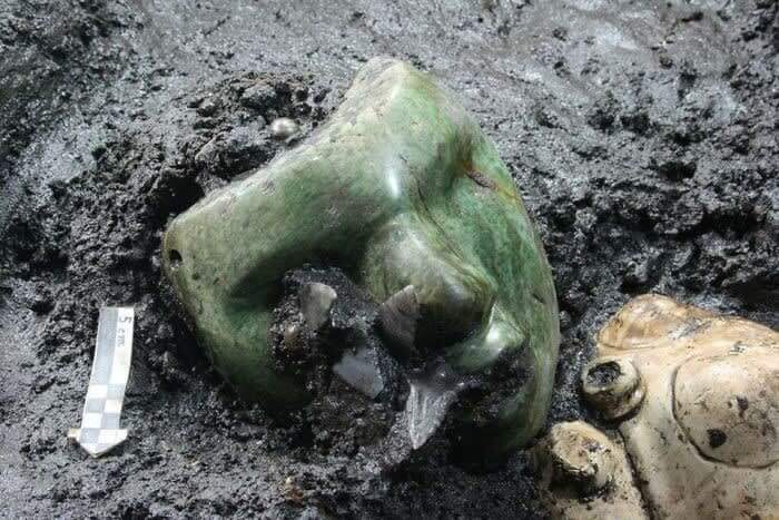 2000 Year Old Green Serpentine Stone Mask