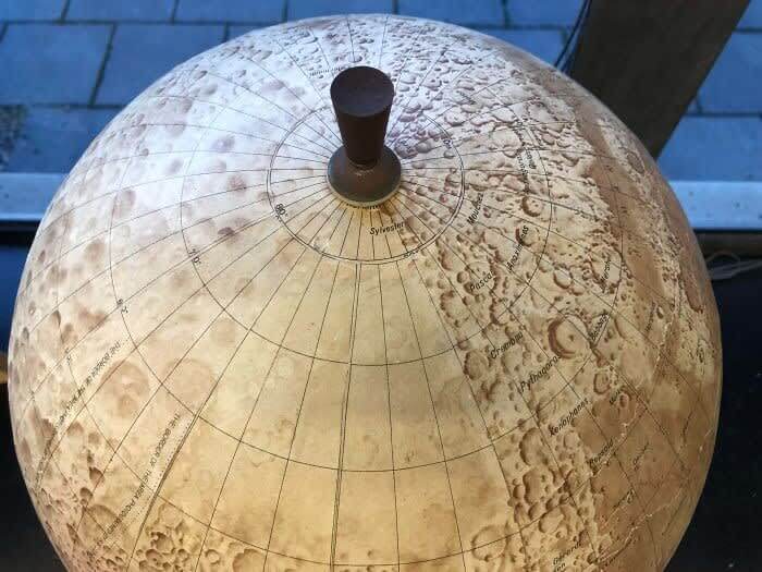 Old Lunar Globe Where The Far Side Of The Moon Is Still Uncharted