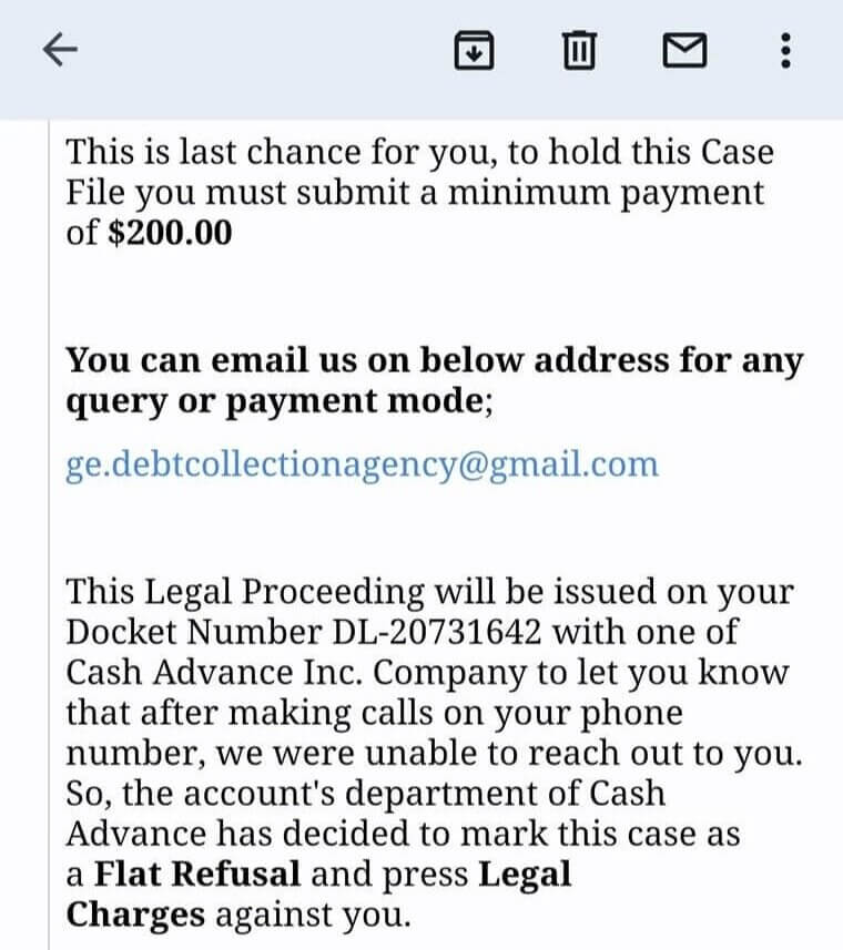 Fake Debt Collection