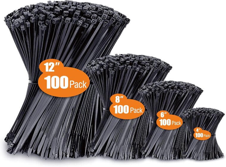 Versatile Zip Ties - 400 Pack for Home & Garage Organization - 30% Off!