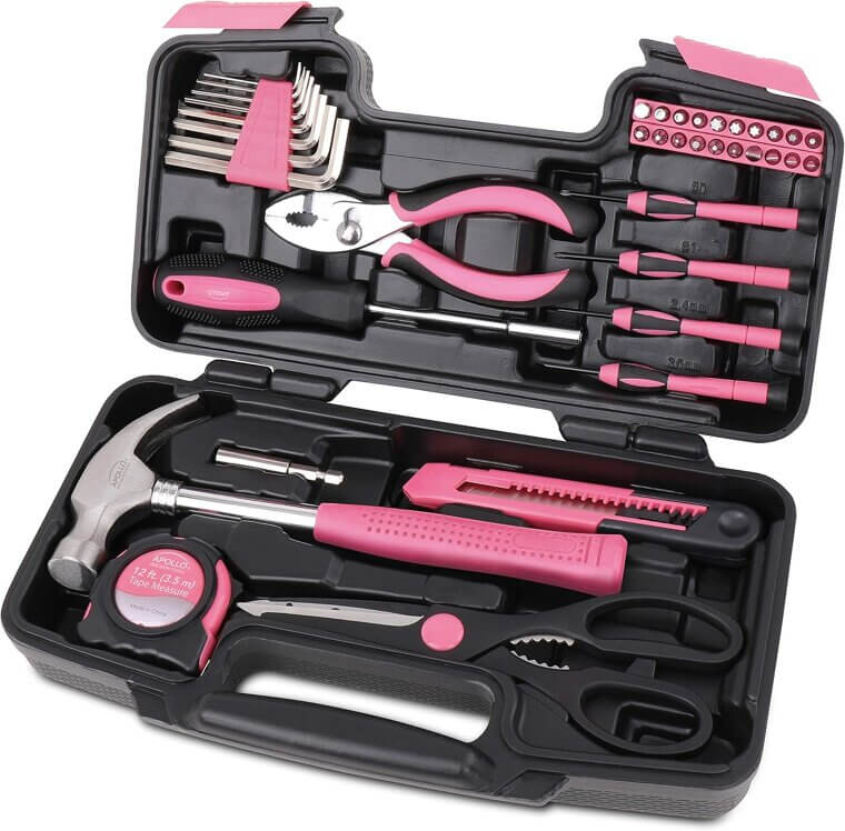 Apollo Pink Tool Set - Essential DIY Tools for Home Repairs - Now 50% Off!