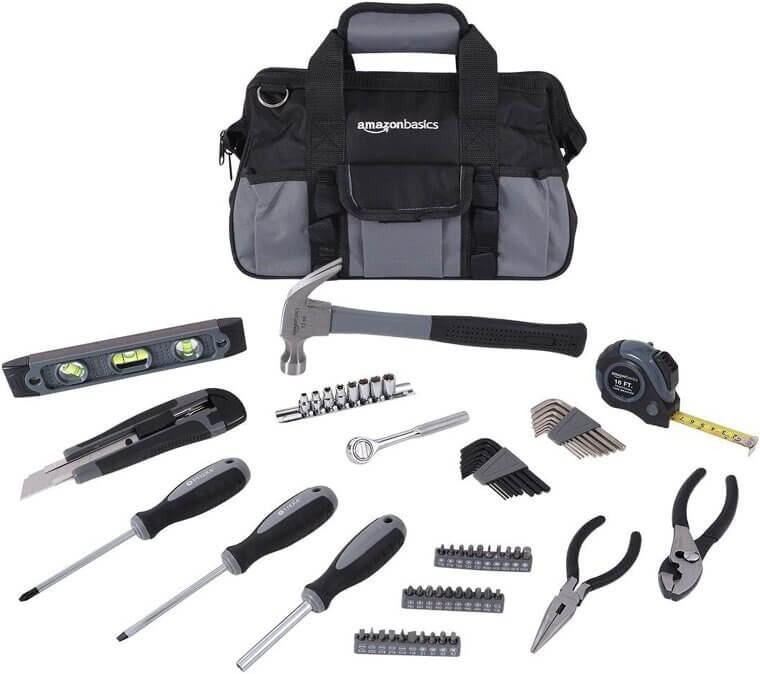 Amazon Basics Tool Kit - Perfect for Home Repairs and DIY Projects 