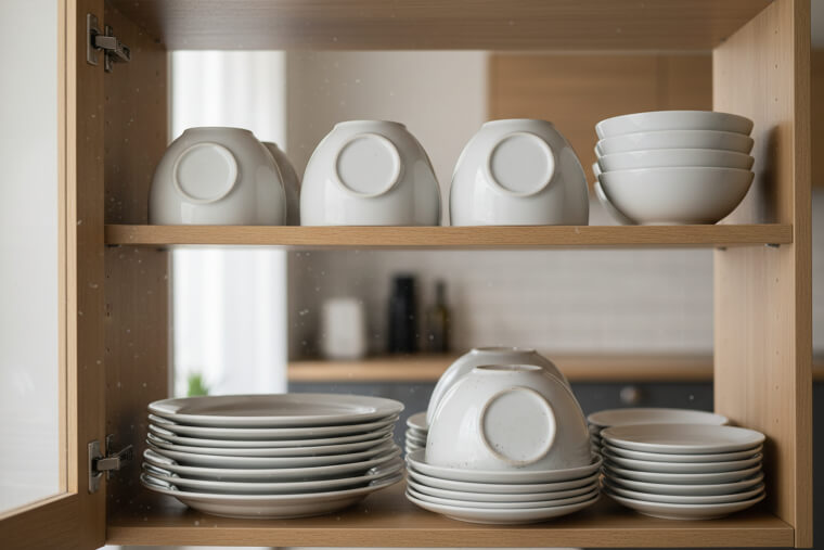 The Dirty Secret About Storing Dishes Upside Down